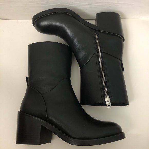 All Saints Shoes - Allsaints black 100% leather boots low block heel